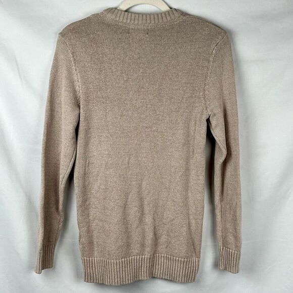 H&M Tan Beige Knit Crew Neck Tunic Sweater S - Picture 2 of 11